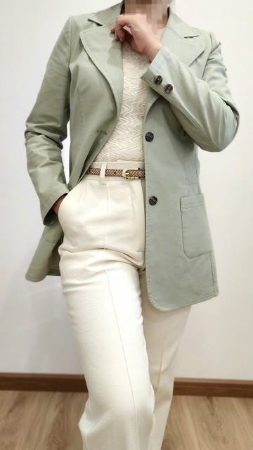 کت تک لینن ترک یقه انگلیسی  برند "میس آلفا" کد C6